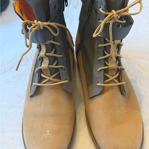 Timberland Orange and Tan Boots